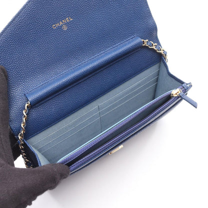 Chanel Shoulder Bag Matelasse Half Coco Blue Leather Calf (Cowhide) Matelasse