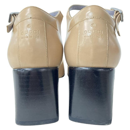 Gucci Pumps 8 B Women's Beige Leather