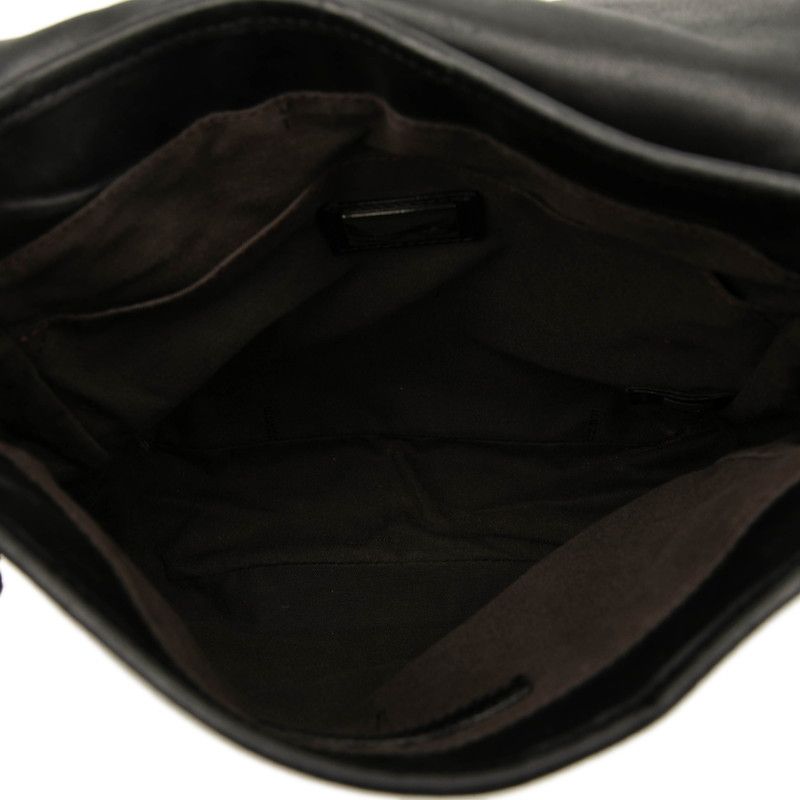 Fendi Zucca Messenger Bag Crossbody Shoulder 7va215 Black Leather Suede Men's