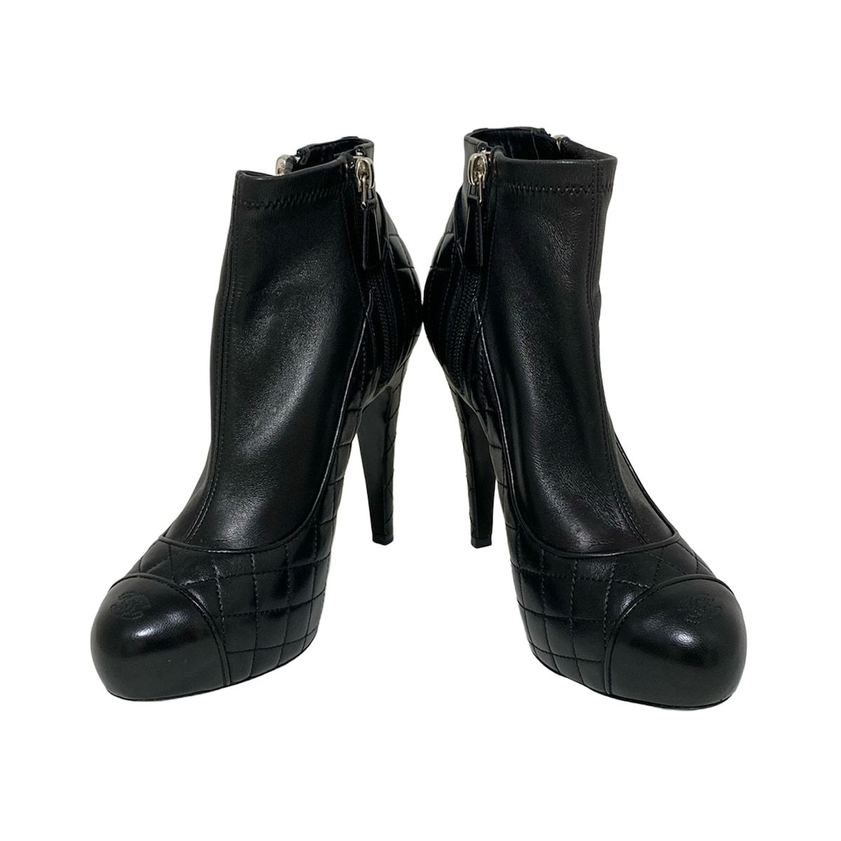 Chanel Short Boots 36 1/2c Women's - Black Lambskin
