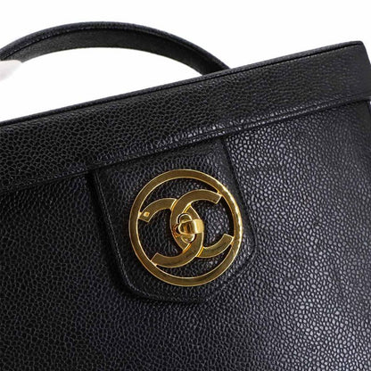 Chanel Caviar Leather Vanity 2-Way Hand Shoulder Bag Black Vintage