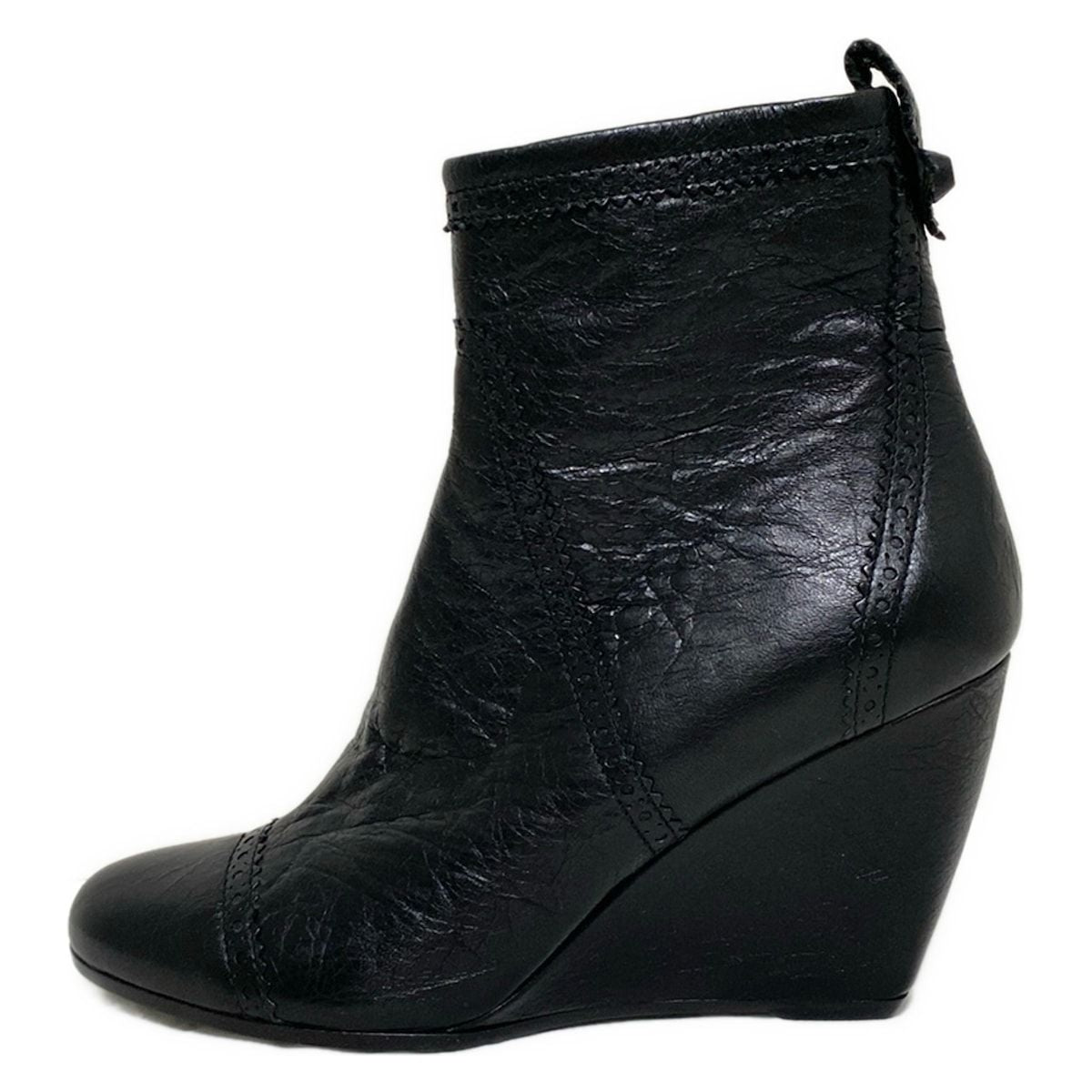 Balenciaga Short Boots 37 Women's - Black Wedge Sole Leather