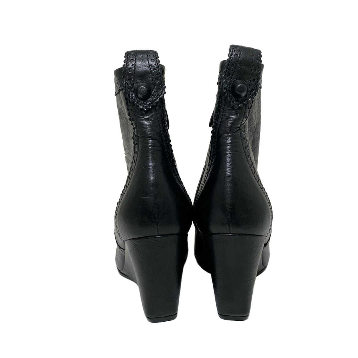 Balenciaga Short Boots 37 Women's - Black Wedge Sole Leather