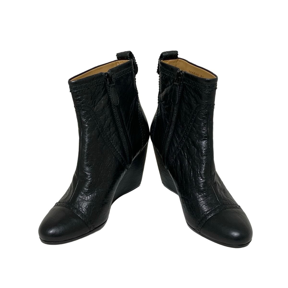 Balenciaga Short Boots 37 Women's - Black Wedge Sole Leather