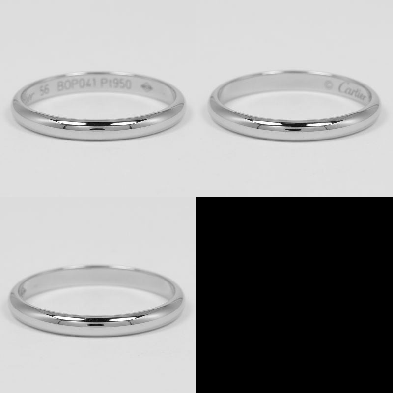 Cartier 1895 Wedding 2.5mm (0.10in) Model Pt950platinum No 15.5 Men's 3.1g Ring