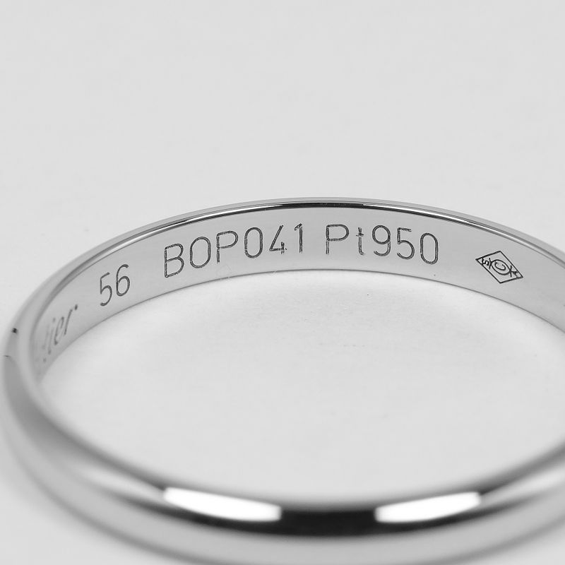 Cartier 1895 Wedding 2.5mm (0.10in) Model Pt950platinum No 15.5 Men's 3.1g Ring