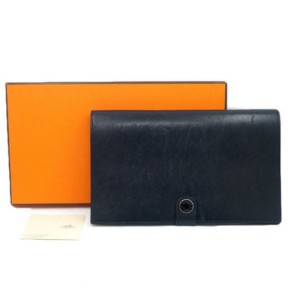Hermes H085246ck89 Tutanman Wallet Black Silver-hardware B Engraved