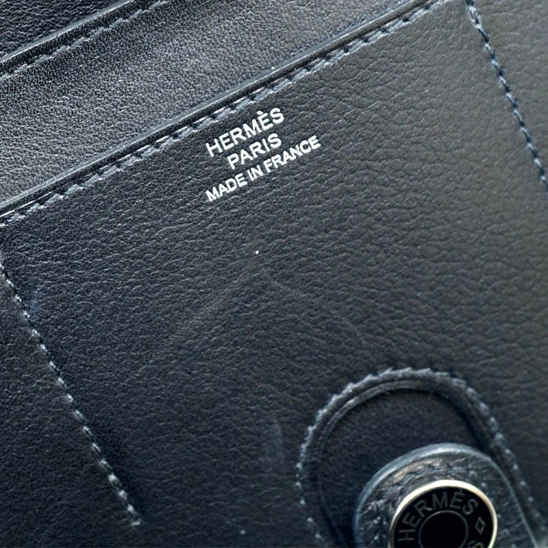 Hermes H085246ck89 Tutanman Wallet Black Silver-hardware B Engraved