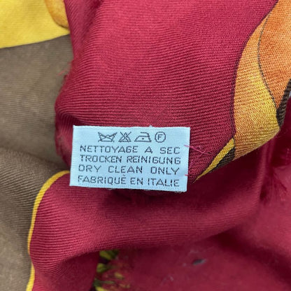 Cartier Scarf 140 X140 cm Large Wool Floral Accessory Pattern Multicolor