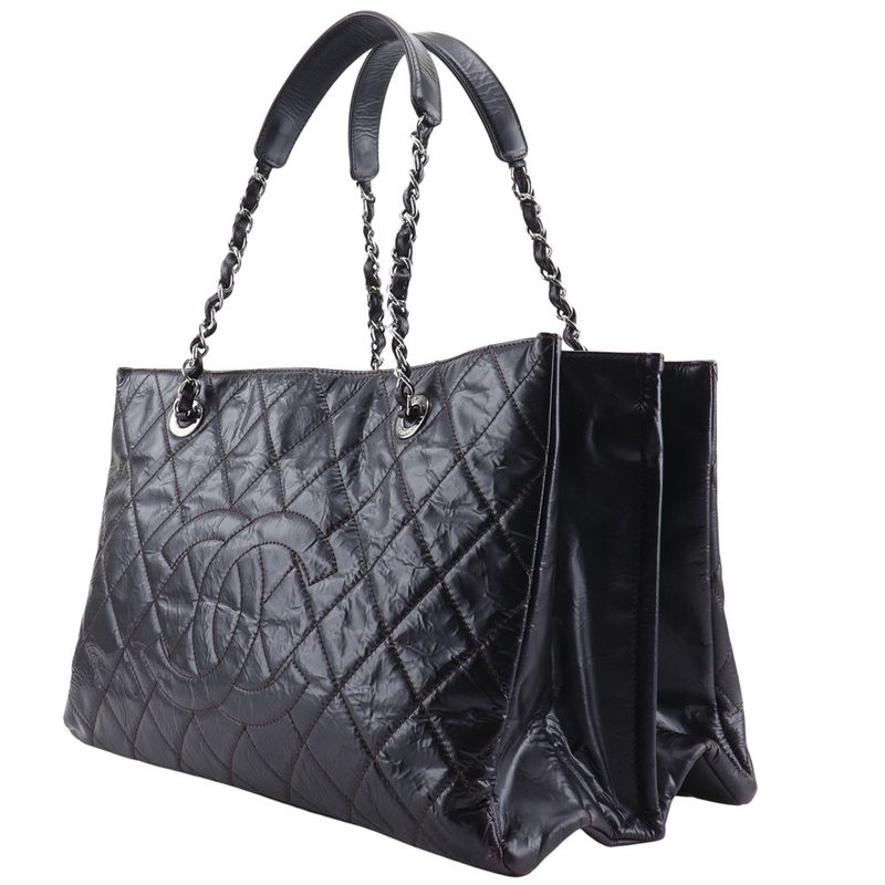 Chanel Grand Shopping Tote XL Matelasse Chain Tote Wrinkled A66865 Patent