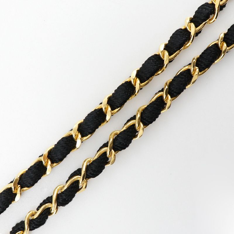 Chanel Mini Chain Shoulder Rope Vintage Satin Black Women's Shoulder Bag