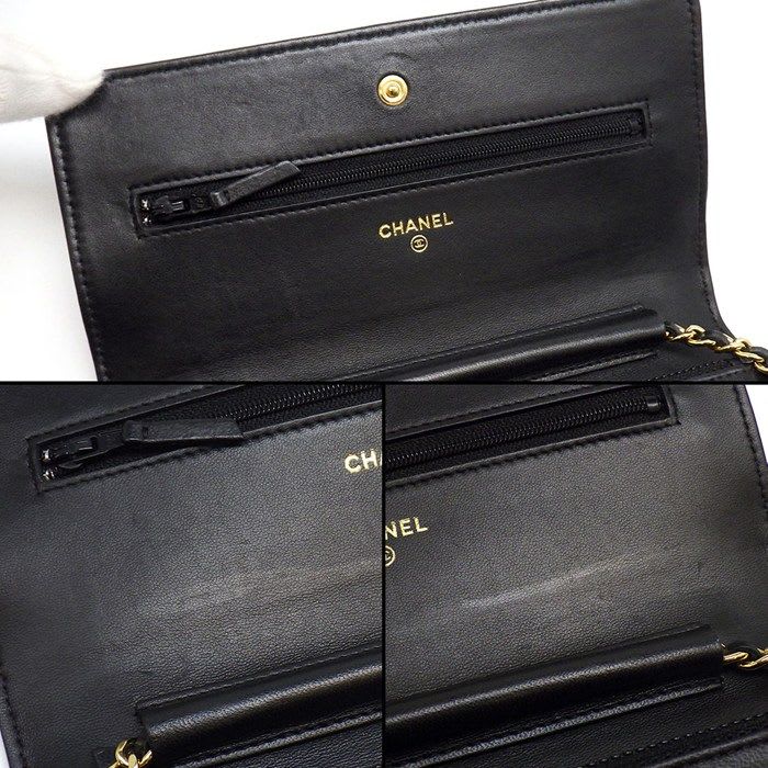 Chanel Chanel Shoulder Bag Quilted Classic Chain Wallet Ap0250 Black
