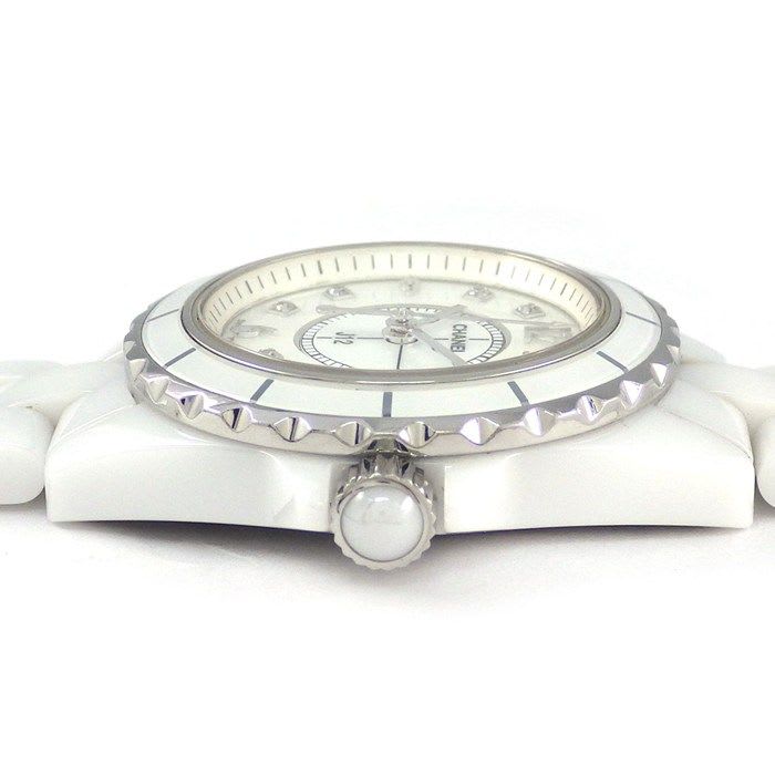 Chanel Watch J12 H2570 8 Point Diamond Index White Shell Dial Ceramic