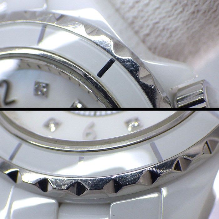 Chanel Watch J12 H2570 8 Point Diamond Index White Shell Dial Ceramic
