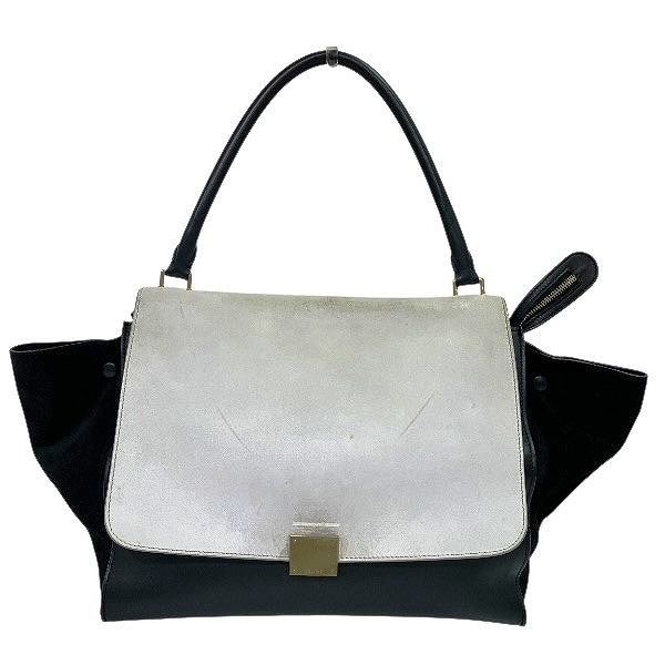 Celine Trapeze White X Black Bag Handbag Women