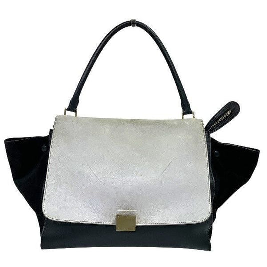 Celine Trapeze White X Black Bag Handbag Women