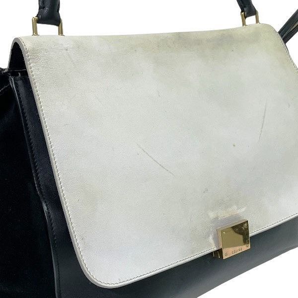 Celine Trapeze White X Black Bag Handbag Women