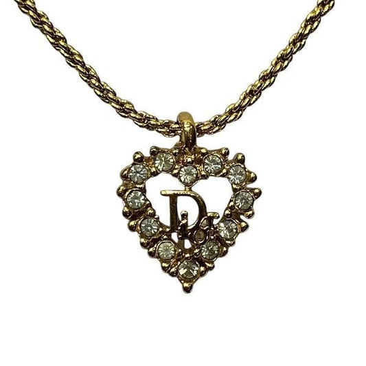 Dior Heart Motif Vintage Brand Accessories Necklace Women's