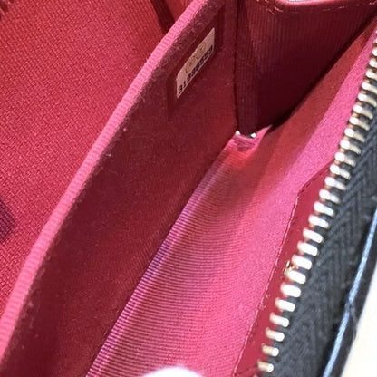 Chanel Coco Mark Lambskin Coin Case Card Case Ladies