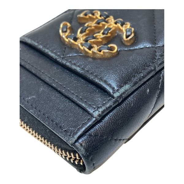 Chanel Coco Mark Lambskin Coin Case Card Case Ladies
