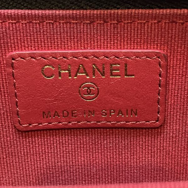 Chanel Coco Mark Lambskin Coin Case Card Case Ladies