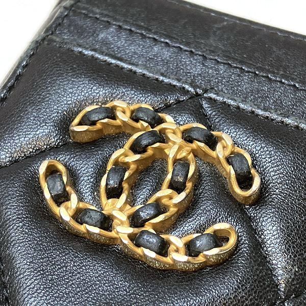 Chanel Coco Mark Lambskin Coin Case Card Case Ladies