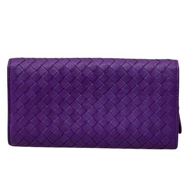 Bottega Veneta Intrecciato B04229592a Purple Long Wallet Bifold Wallet Unisex
