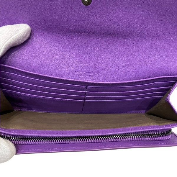 Bottega Veneta Intrecciato B04229592a Purple Long Wallet Bifold Wallet Unisex
