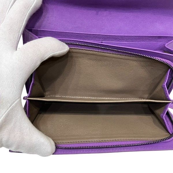 Bottega Veneta Intrecciato B04229592a Purple Long Wallet Bifold Wallet Unisex