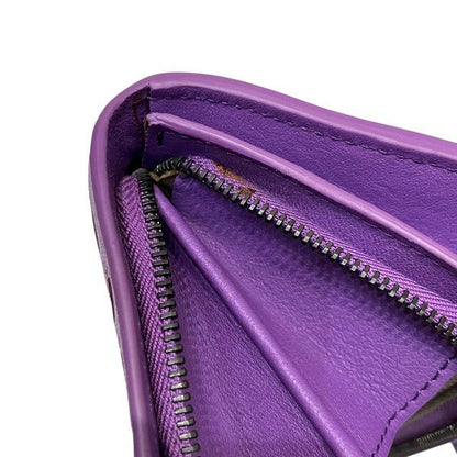Bottega Veneta Intrecciato B04229592a Purple Long Wallet Bifold Wallet Unisex