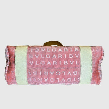 Bvlgari Logomania Canvas Pink Bag Handbag Ladies