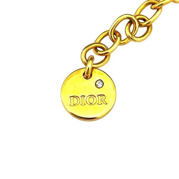 Dior Gold X Light Pink CD Logo Fake Pearl Brand Accessories Necklace Women's