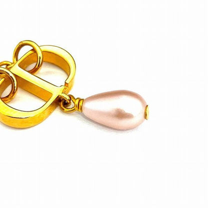 Dior Gold X Light Pink CD Logo Fake Pearl Brand Accessories Necklace Women's