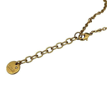 Dior Gold X Light Pink CD Logo Fake Pearl Brand Accessories Necklace Women's