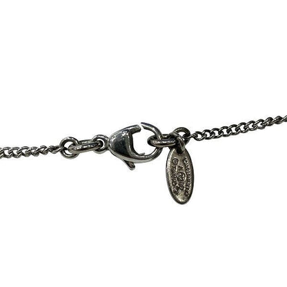 Chanel Silver 08v Coco Mark Rhinestone Brand Accessories Necklace Ladies
