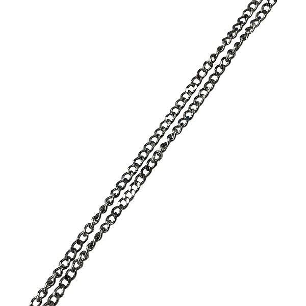 Chanel Silver 01p Coco Mark Rhinestone Brand Accessories Necklace Ladies