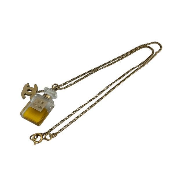 Chanel Gold 04a Coco Mark Perfume Bottle Brand Accessories Necklace Ladies