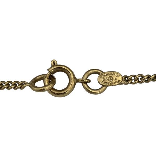 Chanel Pink X Gold 04a Coco Mark Rhinestone Brand Accessories Necklace Ladies