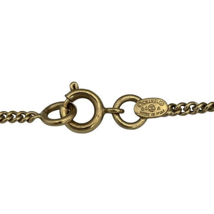 Chanel Pink X Gold 04a Coco Mark Rhinestone Brand Accessories Necklace Ladies