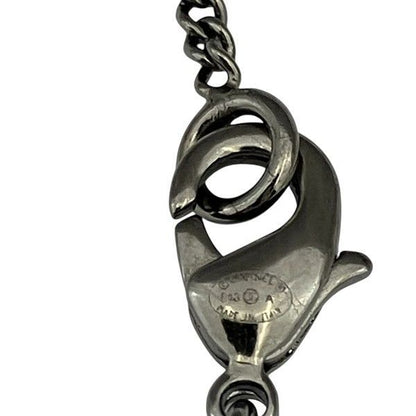 Chanel Silver B13a Coco Mark Tweed Ball Brand Accessories Necklace Ladies