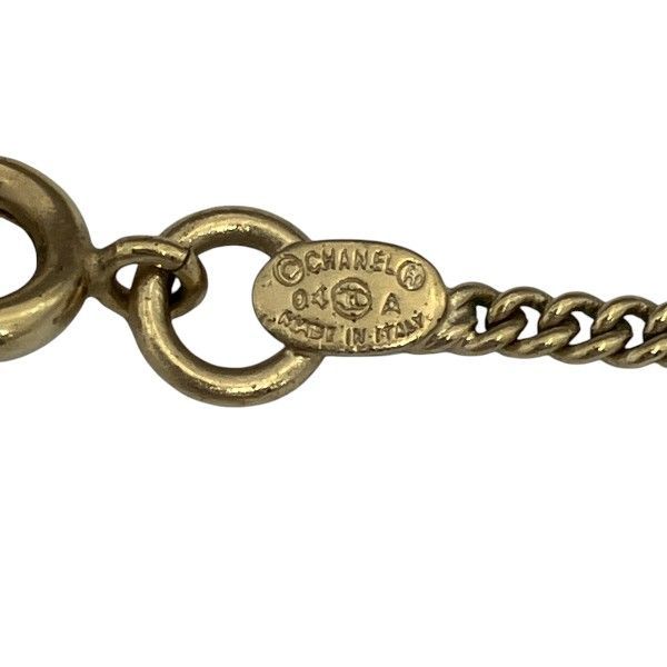 Chanel Pink X Gold 04a Coco Mark Rhinestone Brand Accessories Necklace Ladies