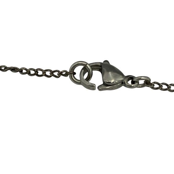 Chanel Silver 10a Coco Mark Stone Lame Reversible Brand Accessories Necklace