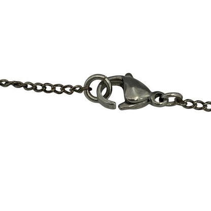 Chanel Silver 10a Coco Mark Stone Lame Reversible Brand Accessories Necklace