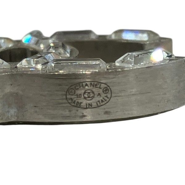 Chanel Silver 10a Coco Mark Stone Lame Reversible Brand Accessories Necklace