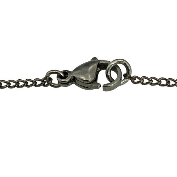 Chanel Silver 10a Coco Mark Stone Lame Reversible Brand Accessories Necklace