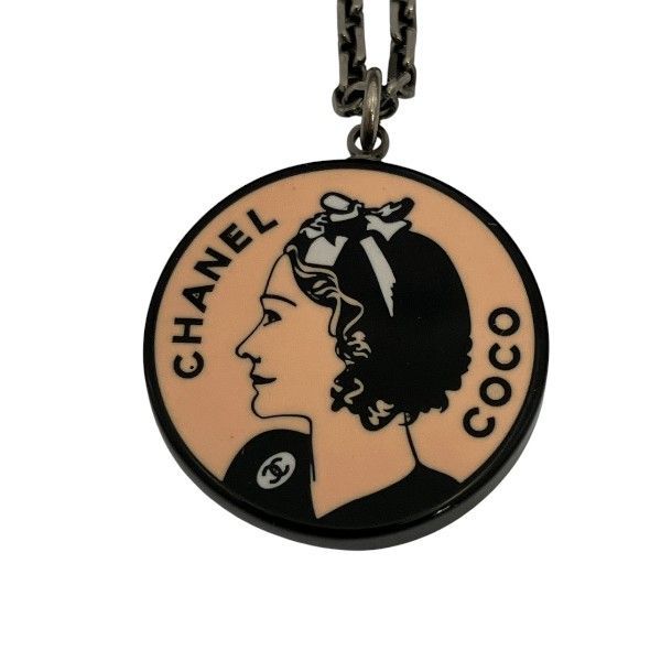Chanel Black X Coral 03p Mademoiselle Brand Accessories Necklace Ladies