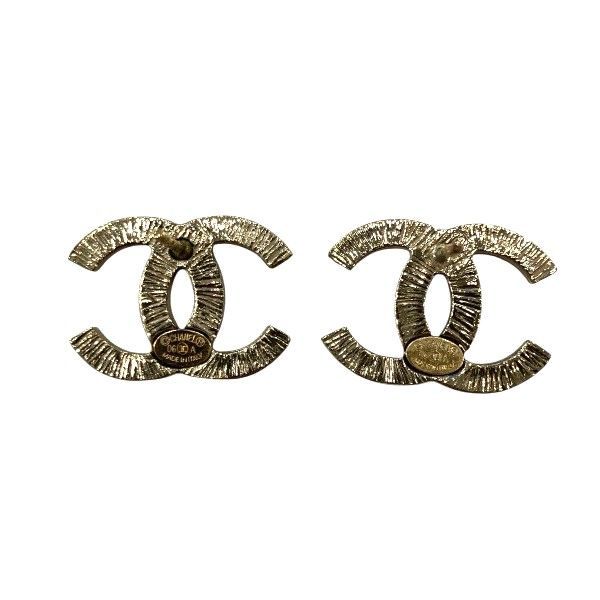 Chanel 06a Coco Mark Gold X Pink Rhinestone Brand Accessories Earrings Ladies