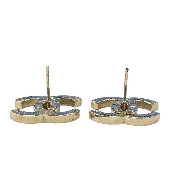 Chanel 06a Coco Mark Gold X Pink Rhinestone Brand Accessories Earrings Ladies