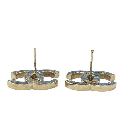 Chanel 06a Coco Mark Gold X Pink Rhinestone Brand Accessories Earrings Ladies