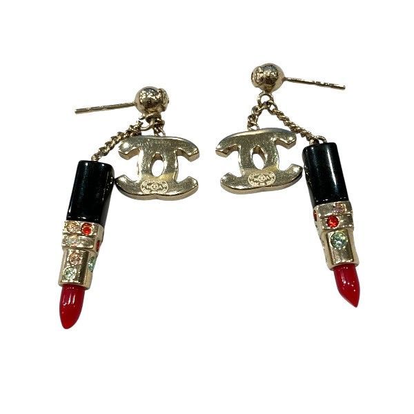 Chanel 04a Coco Mark Rhinestone Lipstick Brand Accessories Earrings Ladies